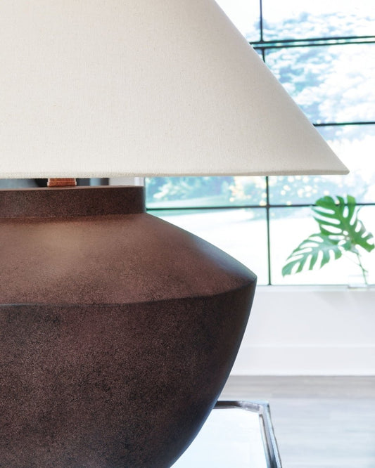 Honsworth - Antique Brown - Poly Table Lamp Table Lamps by Signature Design by Ashley® - Walls Furniture & Mattress