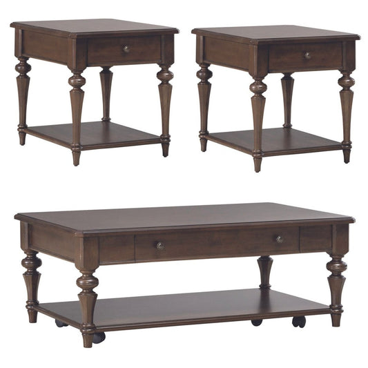 Arden Road - 3 Piece Table Set - Satin Cherry Table Sets by Liberty Furniture - Walls Furniture & Mattress