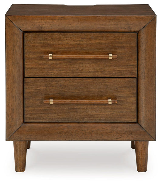 Lyncott - Two Drawer Night Stand - Brown Nightstands w/ Charging Stations by Signature Design by Ashley® - Walls Furniture & Mattress