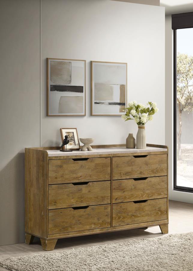 Henderson - 6 - Drawer Bedroom Dresser Cabinet Dressers by Coaster Fine Furniture - Walls Furniture & Mattress