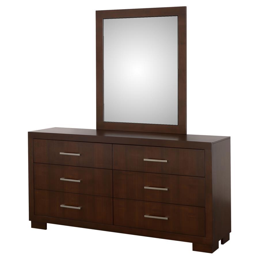 Jessica - 6 - Drawer Dresser With Mirror Dresser & Mirror by CoasterEssence - Walls Furniture & Mattress