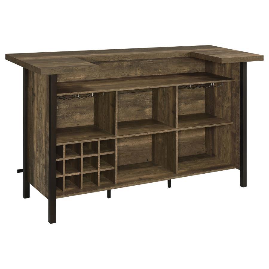 Bellemore - Freestanding Home Bar Wine Cabinet - Rustic Oak Wine Cabinets by CoasterEssence - Walls Furniture & Mattress