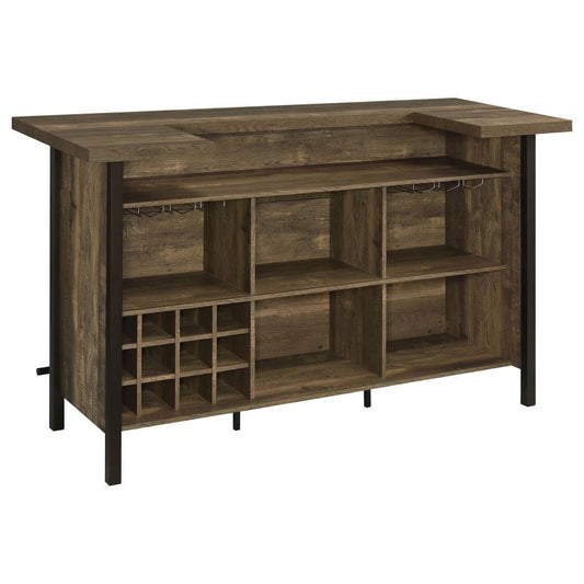 Bellemore - Freestanding Home Bar Wine Cabinet - Rustic Oak Wine Cabinets by CoasterEssence - Walls Furniture & Mattress