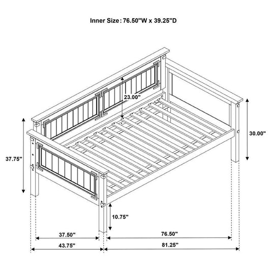 Oakdale - Wood Twin Daybed - Rustic Honey Daybeds by CoasterEssence - Walls Furniture & Mattress