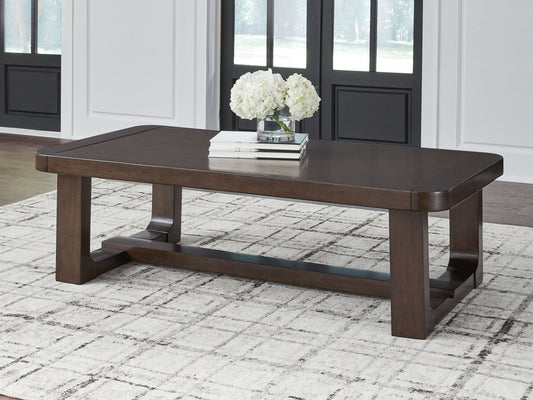 Breckington - Rectangular Cocktail Table - Dark Brown Cocktail Tables by Signature Design by Ashley® - Walls Furniture & Mattress
