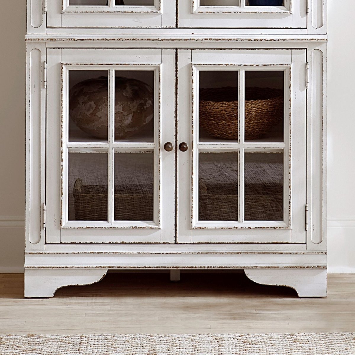 Magnolia Manor - Bunching Display Cabinet Base - White Cabinet Bases by Liberty Furniture - Walls Furniture & Mattress