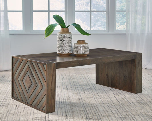 Dreggan - Rectangular Cocktail Table - Brown Cocktail Tables by Signature Design by Ashley® - Walls Furniture & Mattress