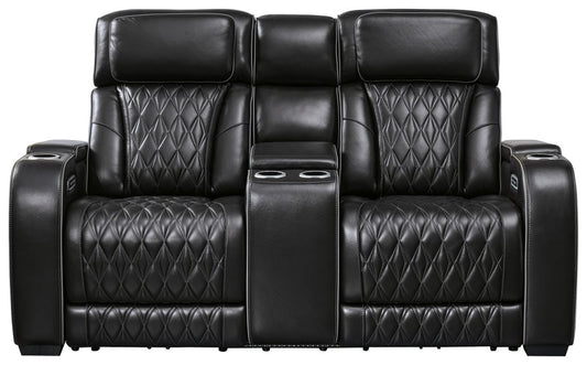 Boyington - Power Reclining Loveseat With Console/Adj Hdrst Reclining Loveseats by Signature Design by Ashley® - Walls Furniture & Mattress