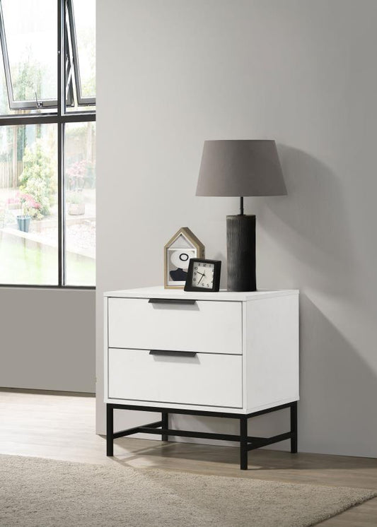 Sonora - 2 - Drawer Nightstand Bedside Table - White Accent Nightstands by Coaster Fine Furniture - Walls Furniture & Mattress
