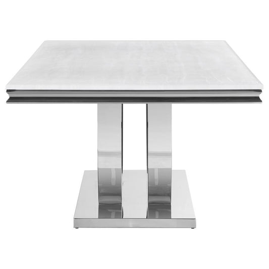 Kerwin - Rectangular Stone Top Dining Table - White Dining Tables by CoasterElevations - Walls Furniture & Mattress