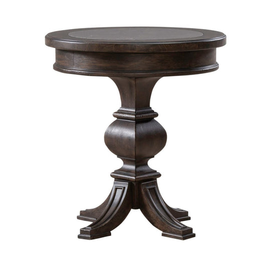 Paradise Valley - Round Chairside Table - Dark Brown Chair Side Tables by Liberty Furniture - Walls Furniture & Mattress