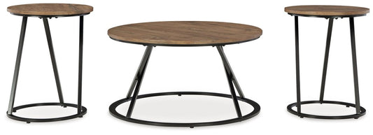 Cassbryn - Occasional Table Set (Set of 3) - Brown / Black Table Sets by Signature Design by Ashley® - Walls Furniture & Mattress