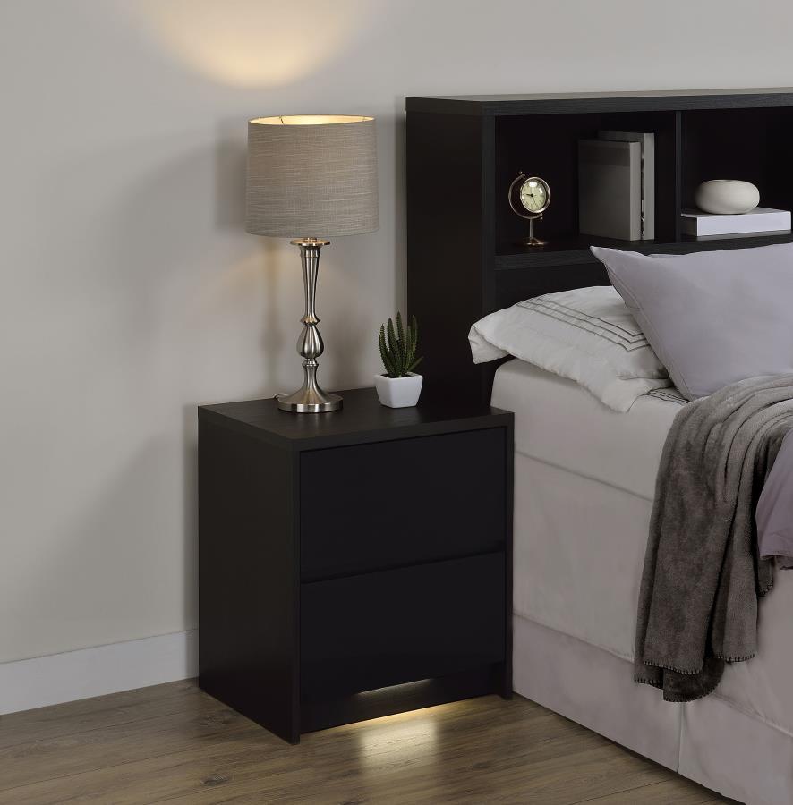 Westpark - 2 - Drawer Nightstand LED Lights And USB Nightstands w/ Charging Stations by Coaster Fine Furniture - Walls Furniture & Mattress