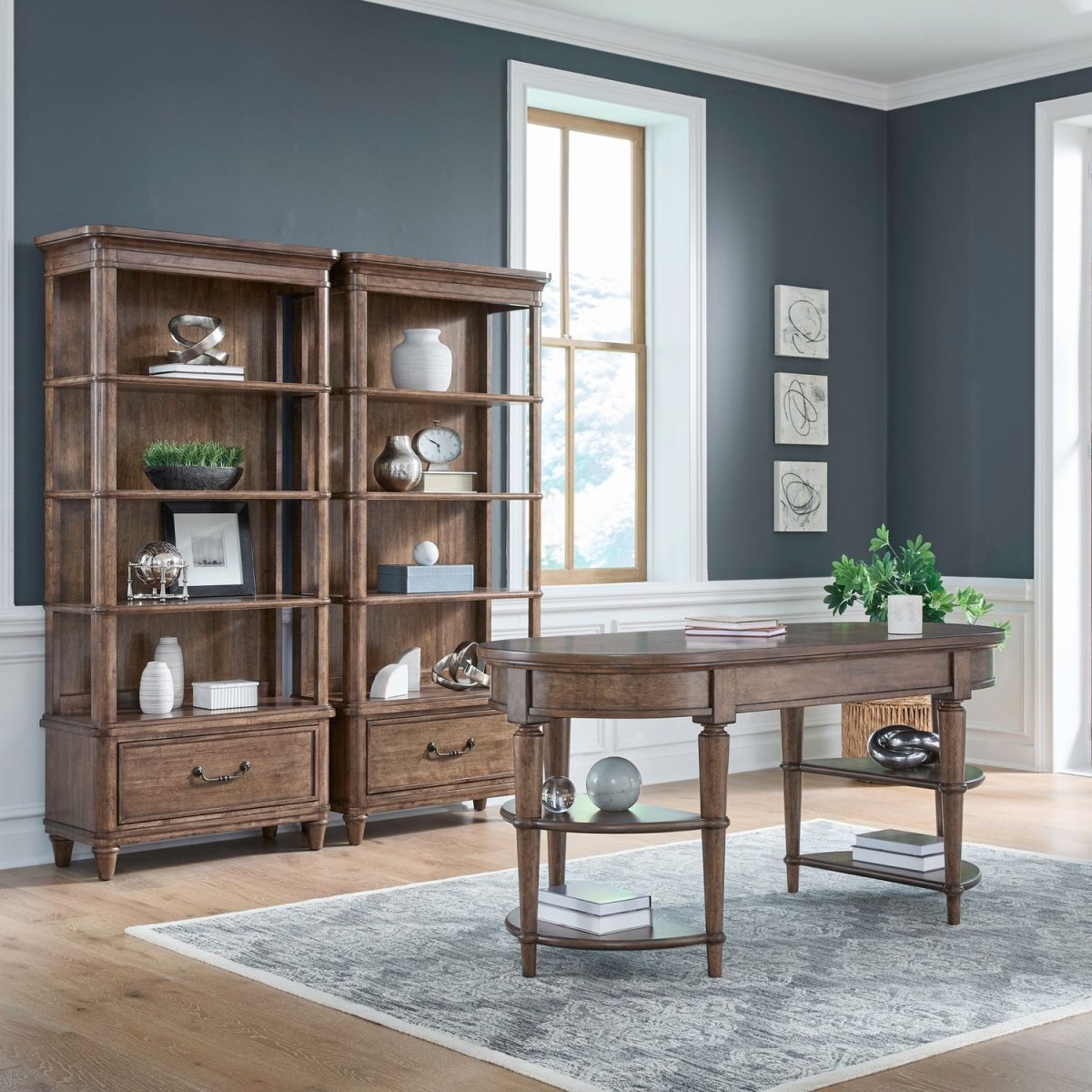 Harrison Heights - 3 Piece Desk Set - Sienna 3 Piece Home Office Sets by Liberty Furniture - Walls Furniture & Mattress