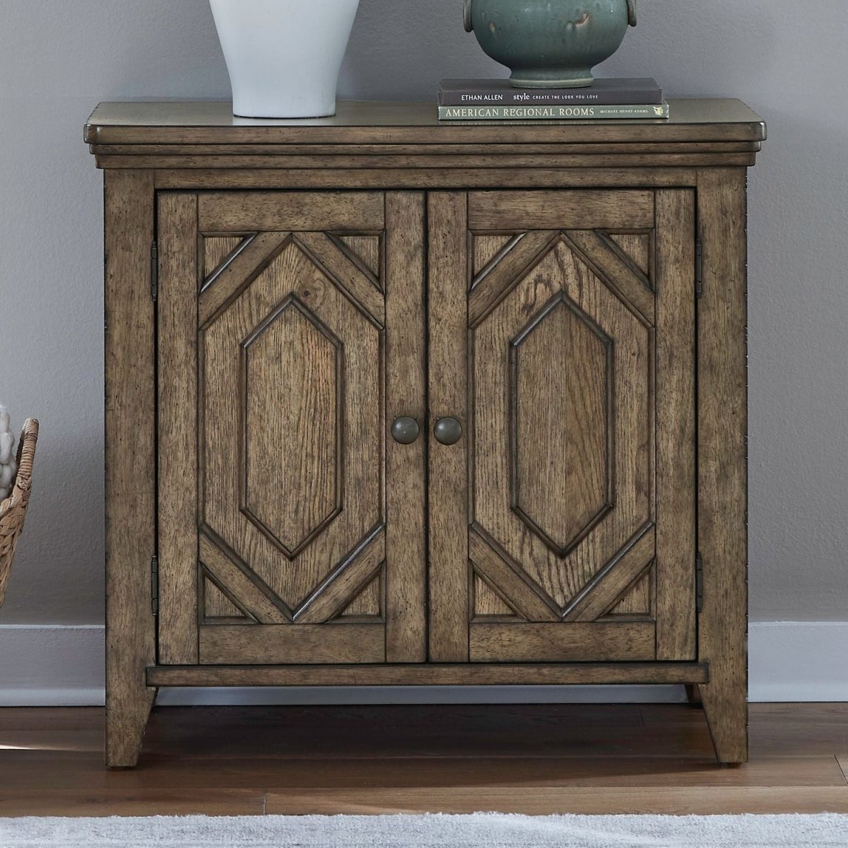 Carolina Park - 2 Door Bedside Chest With Charging Station - Brown Nightstands w/ Charging Stations by Liberty Furniture - Walls Furniture & Mattress