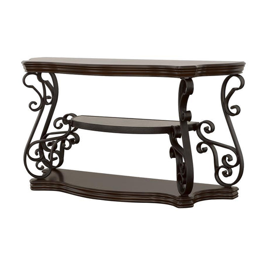 Laney - Scrollwork Entryway Sofa Console Table - Deep Merlot Console Tables by CoasterEssence - Walls Furniture & Mattress