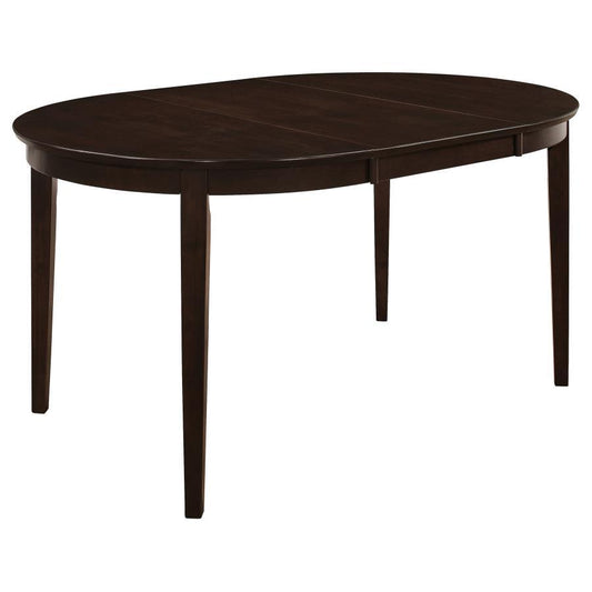 Gabriel - Oval Extension Leaf Dining Table - Cappuccino Dining Tables with Extensions by CoasterEveryday - Walls Furniture & Mattress