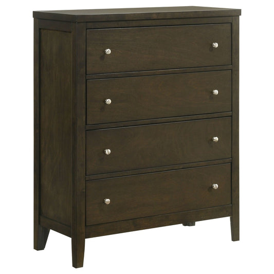Wilkes - 4 - Drawer Chest Of Drawers - Dark Cocoa Accent Chests by Coaster Fine Furniture - Walls Furniture & Mattress