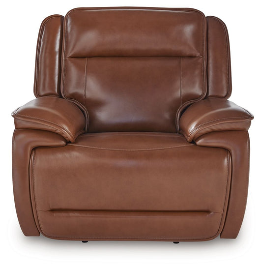 Healy Pier - Power Recliner / Adj Headrest - Chocolate Reclining Chairs by Signature Design by Ashley® - Walls Furniture & Mattress
