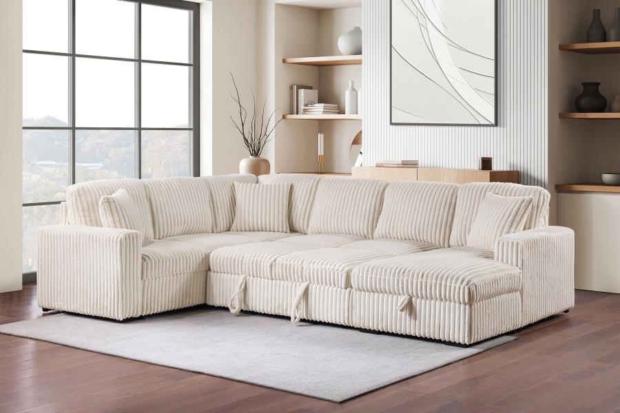 Devonshire - Sleeper Sectional Sofa Storage Chaise Sleeper Sectionals by Coaster Fine Furniture - Walls Furniture & Mattress