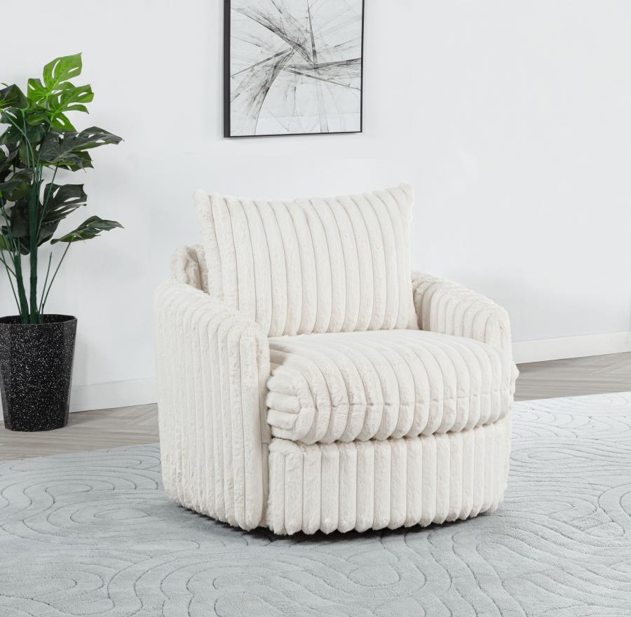 Sarco - Corduroy Upholstered Swivel Accent Arm Chair Swivel Chairs by Coaster Fine Furniture - Walls Furniture & Mattress