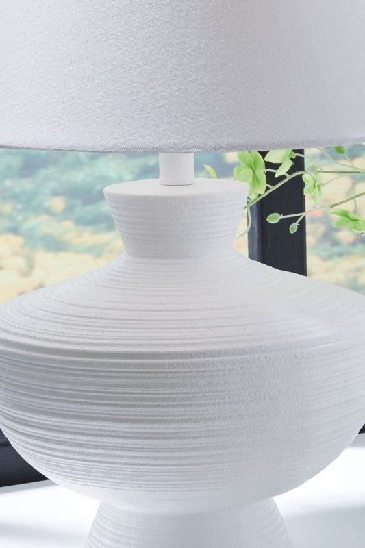 Harelwood - Poly Table Lamp - White Table Lamps by Signature Design by Ashley® - Walls Furniture & Mattress
