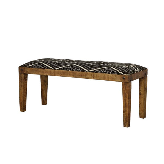 Lamont - Fabric Upholstered Accent Bench - Black And Natural Upholstered Benches by CoasterEssence - Walls Furniture & Mattress