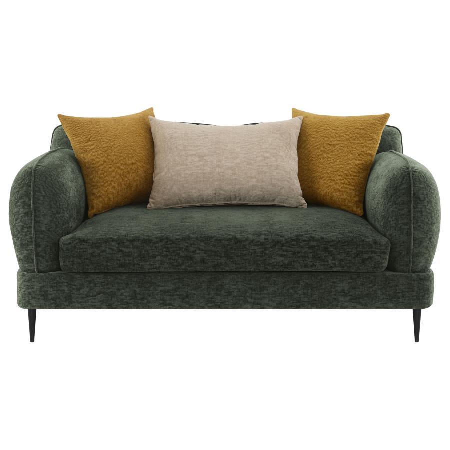 Jade - Chenille Upholstered Modern Track Arm Loveseat Stationary Loveseats by Coaster Fine Furniture - Walls Furniture & Mattress