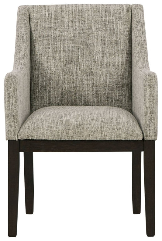Burkhaus - Dining UPH Arm Chair (Set of 2) - Beige / Dark Brown Chair Sets by Signature Design by Ashley® - Walls Furniture & Mattress