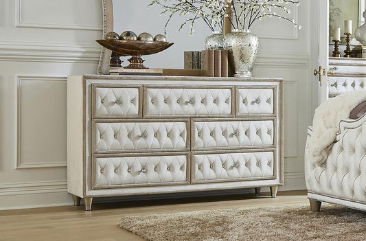 Antonella - 7 - Drawer Upholstered Dresser Dressers by CoasterElevations - Walls Furniture & Mattress