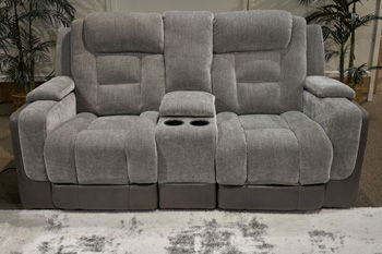 Mixed Motion - Power Reclining Loveseat With Console / Adjustable Headrest Reclining Loveseats by Signature Design by Ashley® - Walls Furniture & Mattress