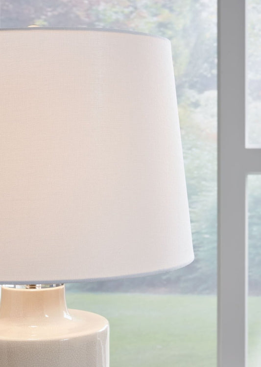 Cylener - Ceramic Table Lamp - Off White Table Lamps by Ashley Furniture - Walls Furniture & Mattress