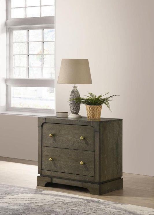 Gran Park - 2 - Drawer Nightstand Bedside Table - Dark Cocoa Nightstands w/ Charging Stations by Coaster Fine Furniture - Walls Furniture & Mattress