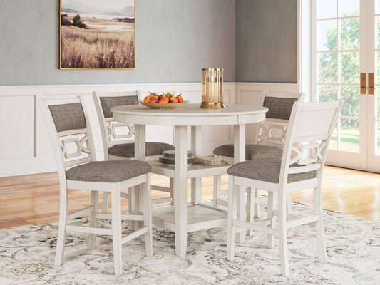 Erinberg - Dining Room Counter Table Set (Set of 5) - Antique White 5 Piece Dining Room Sets by Signature Design by Ashley® - Walls Furniture & Mattress