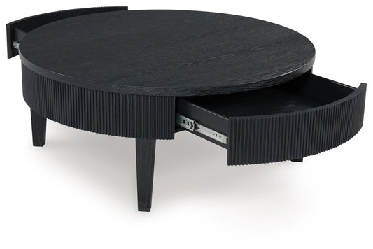 Marstream - Round Cocktail Table - Black Coffee Tables by Signature Design by Ashley® - Walls Furniture & Mattress