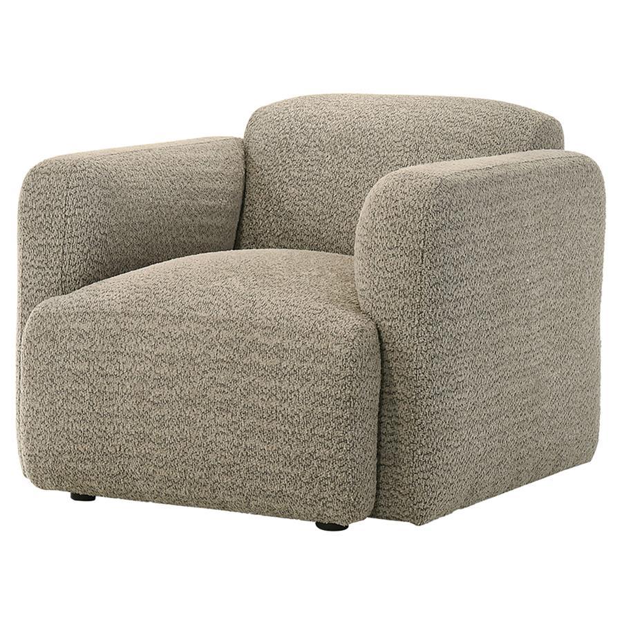 Dorset - Fabric Upholstered Round Track Arm Accent Chair Arm Chairs by Coaster Fine Furniture - Walls Furniture & Mattress