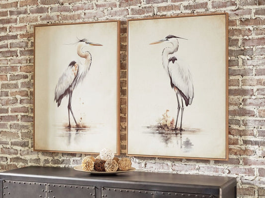 Aubinell - Wall Art Set (Set of 2) - Beige Canvas Art Sets by Signature Design by Ashley® - Walls Furniture & Mattress