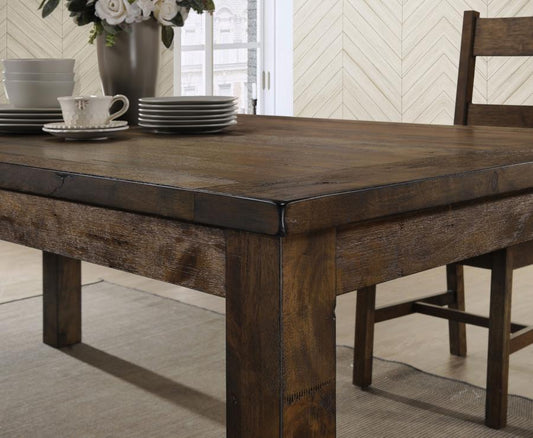 Coleman - Rectangular Dining Table - Rustic Golden Brown Dining Tables by CoasterEveryday - Walls Furniture & Mattress