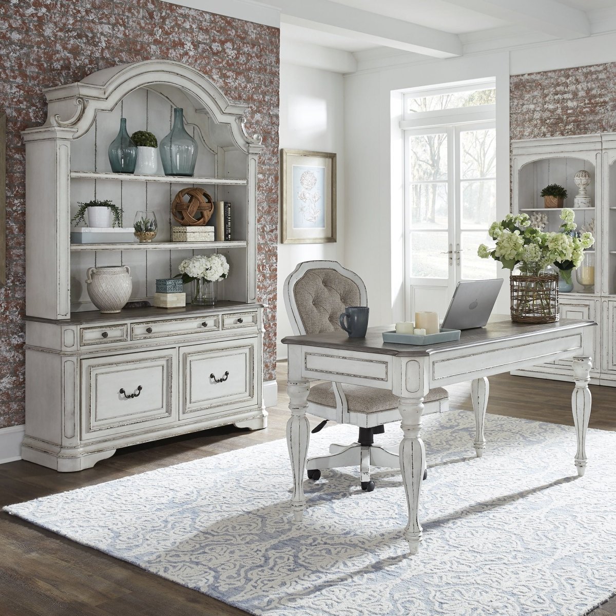 Magnolia Manor - Jr Executive Desk Chair - White Swivel Chairs by Liberty Furniture - Walls Furniture & Mattress