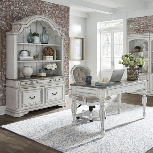 Magnolia Manor - Jr Executive Desk Chair - White Swivel Chairs by Liberty Furniture - Walls Furniture & Mattress
