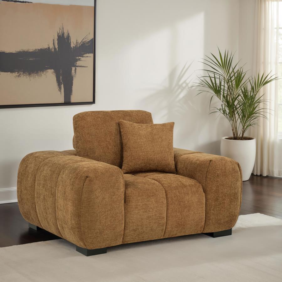 Octavia - Fabric Upholstered Track Arm Accent Chair Arm Chairs by Coaster Fine Furniture - Walls Furniture & Mattress