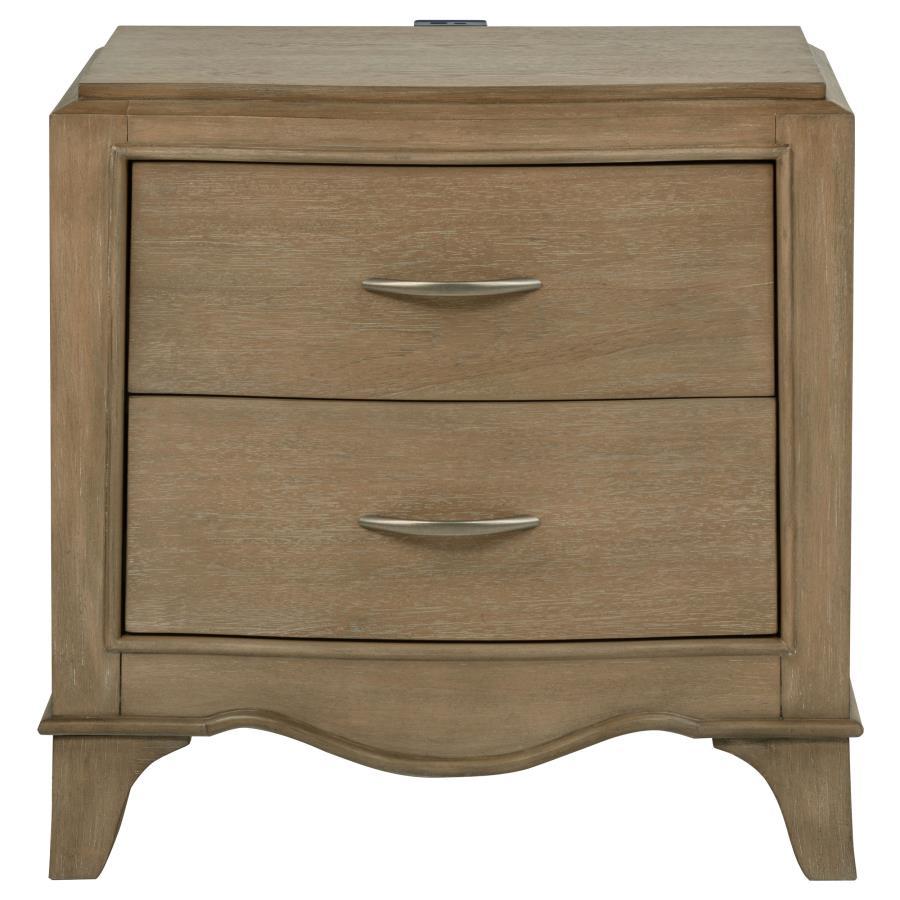 Revello - 2 - Drawer Nightstand Bedside Table - Washed Mango Nightstands w/ Charging Stations by Coaster Fine Furniture - Walls Furniture & Mattress