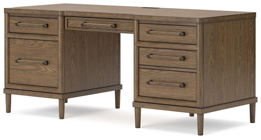 Roanhowe - Home Office Desk - Brown Writing Desks by Signature Design by Ashley® - Walls Furniture & Mattress