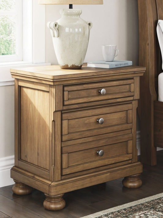 Feddinger - Two Drawer Night Stand - Medium Brown Accent Nightstands by Signature Design by Ashley® - Walls Furniture & Mattress