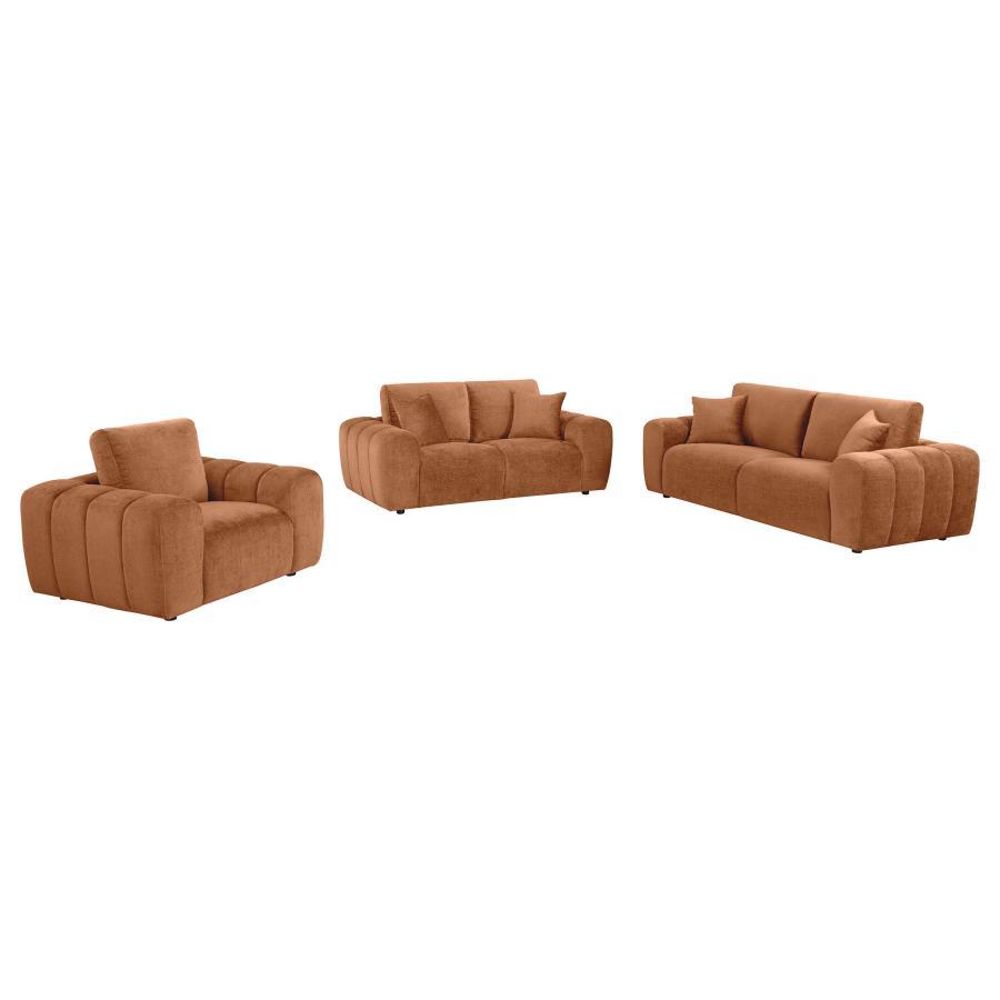 Burnett - Chenille Upholstered Sofa Set Stationary Sofas & Loveseats by Coaster Fine Furniture - Walls Furniture & Mattress