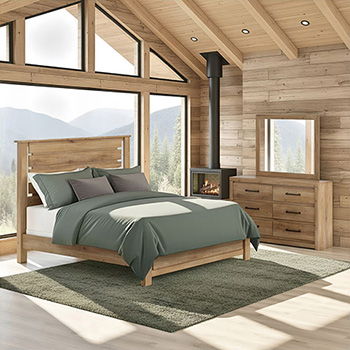 Brozmont - Six Drawer Dresser - Tan Dressers by Benchcraft® - Walls Furniture & Mattress