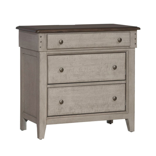 Ivy Hollow - 3 Drawer Bedside Chest With Charging Station - White Bedside Chests by Liberty Furniture - Walls Furniture & Mattress