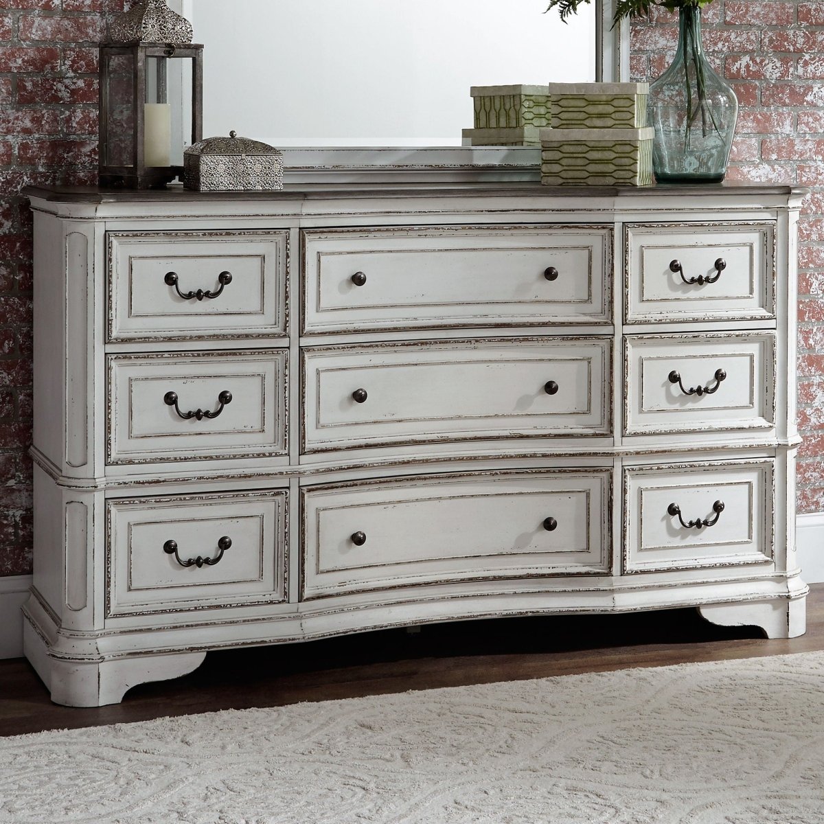 Magnolia Manor - 9 Drawer Dresser - White Dressers by Liberty Furniture - Walls Furniture & Mattress