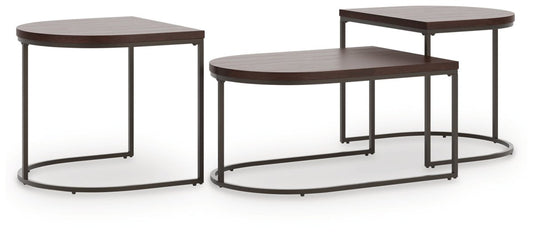 Vanmore - Dark Brown - Occasional Table Set (Set of 3) Table Sets by Signature Design by Ashley® - Walls Furniture & Mattress