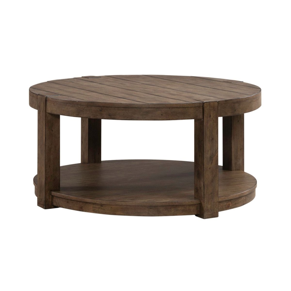 Broadmore - Round Cocktail Table - Brown Cocktail Tables by Liberty Furniture - Walls Furniture & Mattress
